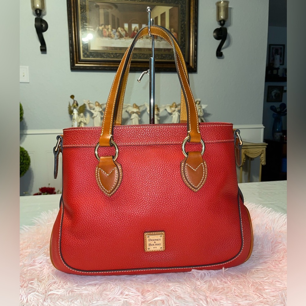 Dooney & Bourke Red Pebbled Grain Leather Shopper